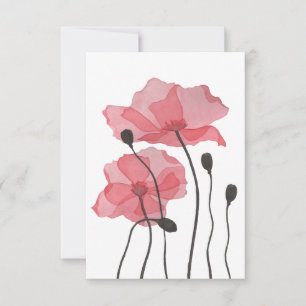 Carte De Remerciements Coquelicots