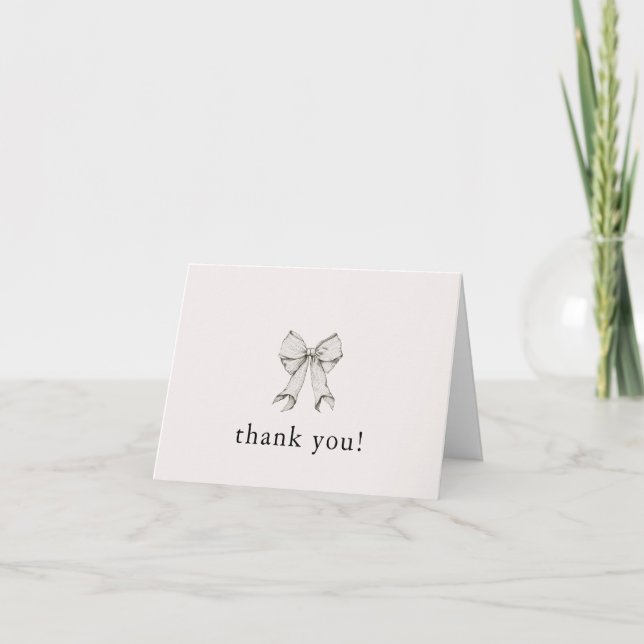 Carte De Remerciements Coquette Bow Graduation Announcement Thank You (Devant)