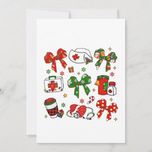 Carte De Remerciements Coquette Bow Infirmière Noël Soins infirmiers Joye