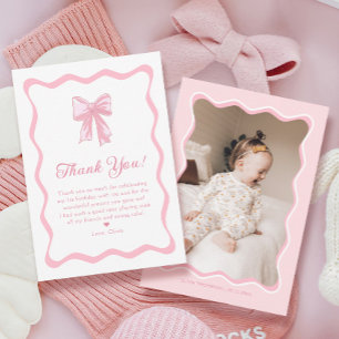 Carte De Remerciements Coquette Bow rose Anniversaire Photo