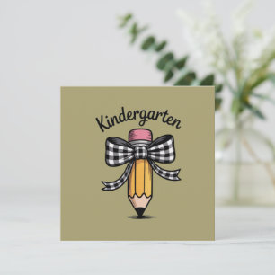 Carte De Remerciements Coquette crayon noeud papillon professeur d'école 