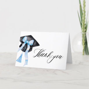Carte De Remerciements Coquette de graduation de la boîte bleue Dusty mod
