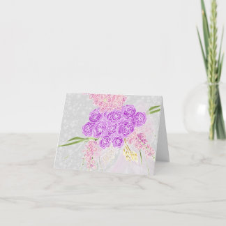Carte De Remerciements Coquette Rose pâle noeud transparent et Remercieme