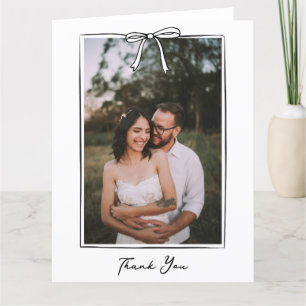 Carte De Remerciements Coquette Whimsical Mariage manuscrit Bow