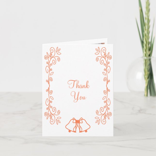 Carte De Remerciements Coral Bells Scrollwork Design Mariage (Devant)