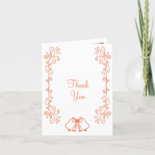 Carte De Remerciements Coral Bells Scrollwork Design Mariage