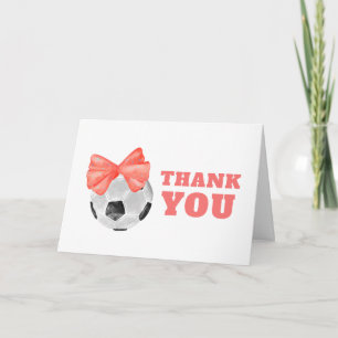Carte De Remerciements Coral Peach Oh Bébé Arc Football Sport Baby Shower