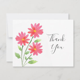 Carte De Remerciements Coral rose Aquarelle Balises
