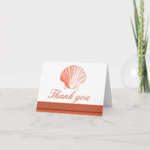 Carte De Remerciements Coral Sea Shell Thank You Note Cards