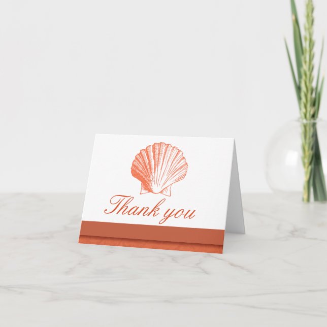 Carte De Remerciements Coral Sea Shell Thank You Note Cards (Devant)