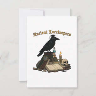 Carte De Remerciements Corbeau Gardien des Anciens Savoirs   Dark Academi
