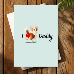 Carte De Remerciements Corgi Drôle Du Chien Animaux Fête des pères De Pla