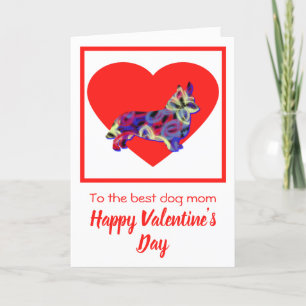 Carte De Remerciements Corgi Welsh Dog Red Valentine’s Day Greeting Card