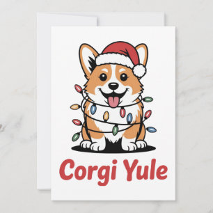 Carte De Remerciements Corgi Yule Drôle de Noël Kawaii Corgi Amoureux des