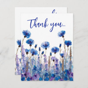 Carte De Remerciements 💍 Cornflowers et Lavender Bliss