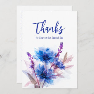 Carte De Remerciements 💍 Cornflowers et Lavender Bliss