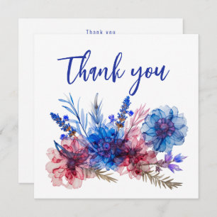 Carte De Remerciements 💍 Cornflowers et Lavender Bliss