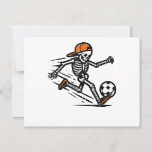 Carte De Remerciements Costume de football de squelette d'Halloween pour