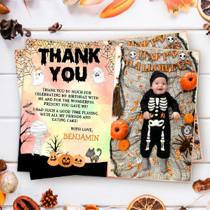 Carte De Remerciements Costume pour enfants d'Halloween fête d'anniversai