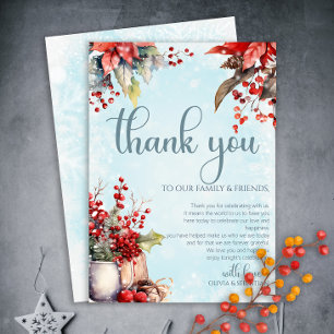 Carte De Remerciements Cosy Winter Rowan bouquet Mariage