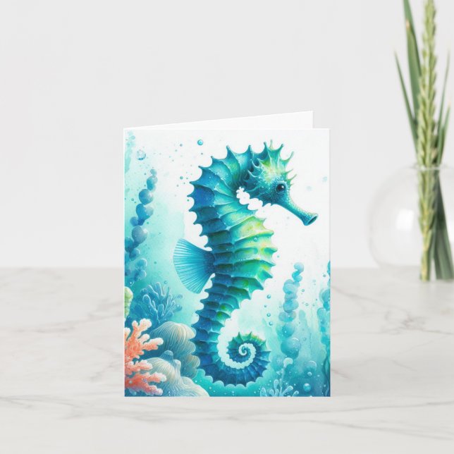 Carte De Remerciements Côtière sous le Sea Horse (Devant)