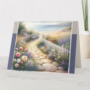 Carte De Remerciements Cottage Garden Path to the Sea