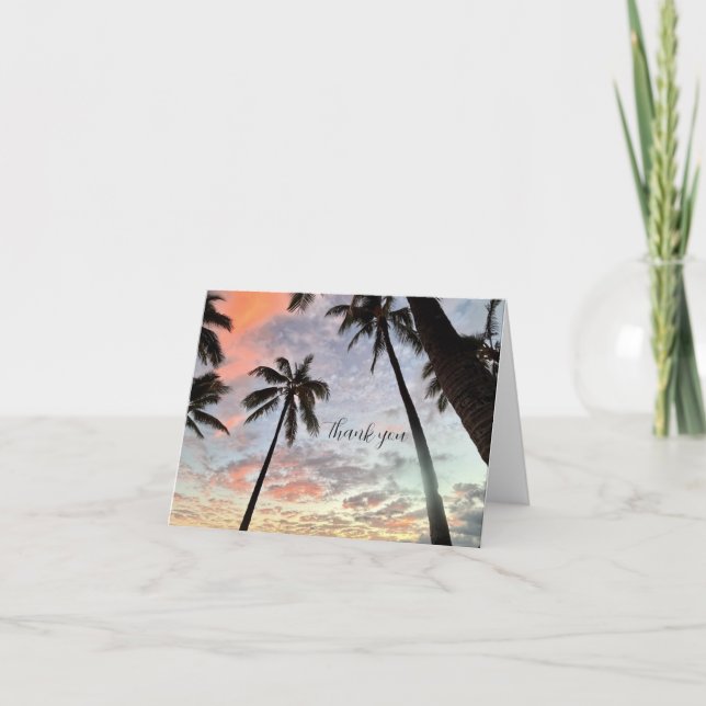 Carte De Remerciements Coucher de soleil hawaïen (Devant)