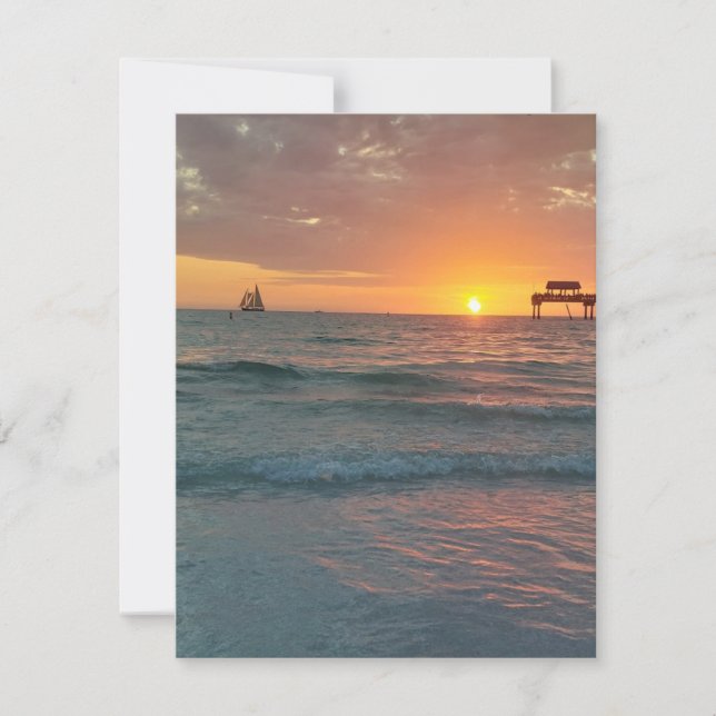 Carte De Remerciements Coucher de soleil sur Clearwater Beach Magnet (Devant)