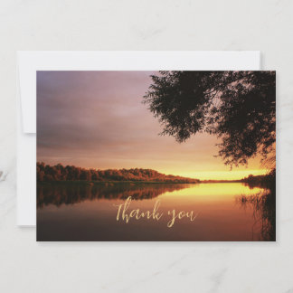 Carte De Remerciements Coucher de soleil sur la rivière