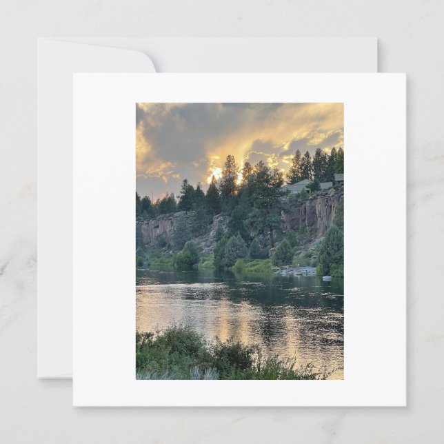 Carte De Remerciements Coucher de soleil sur une rivière (Devant)