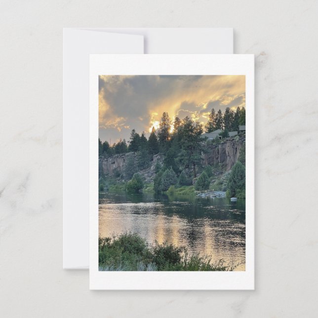Carte De Remerciements Coucher de soleil sur une rivière (Devant)