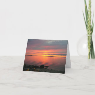 Carte De Remerciements Coucher du soleil au-dessus de baie de Noyac