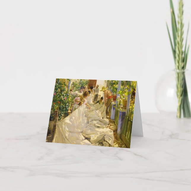 Carte De Remerciements Coudre la voile par Joaquin Sorolla (Devant)