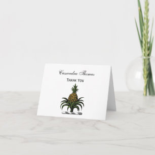 Carte De Remerciements Couleur de la crête de l'ananas héraldique Preppy