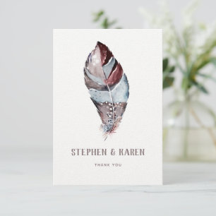 Carte De Remerciements Couleur d'eau de mariage élégant