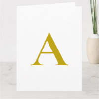 Couleur or Monogramme Initial Lettre Simple