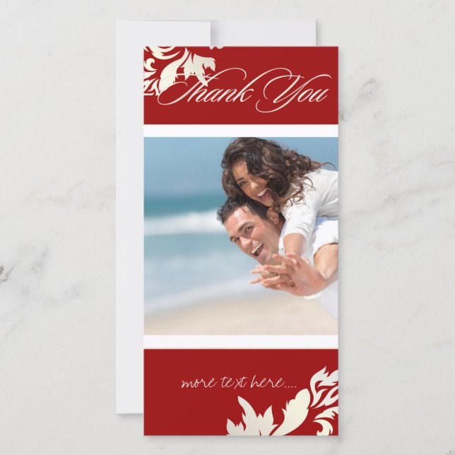 Carte De Remerciements Couleur PixDezines Damask 12/Merci/do-it-yourself (Devant)