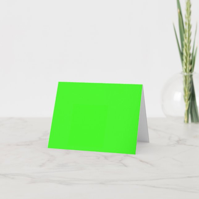 Carte De Remerciements Couleur solide verte néon (Devant)