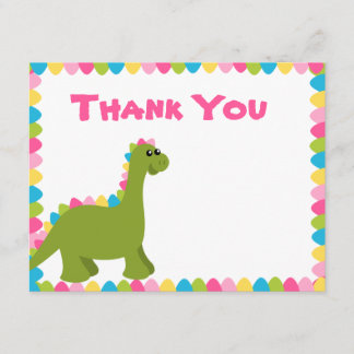 Carte De Remerciements Couleurs Bonbons Dino