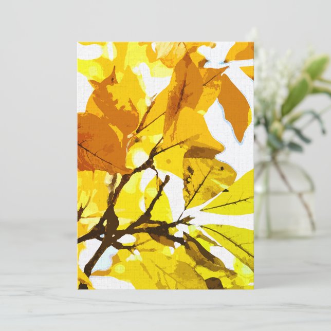 Carte De Remerciements Couleurs d'automne, feuille (Debout devant)
