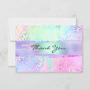 Carte De Remerciements Coup de pinceau iridescent de feuille de métal arc