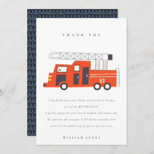Carte De Remerciements Coupable Red Firetruck Engine Enfants N'importe qu