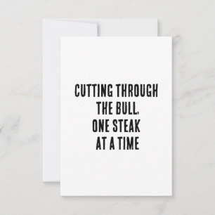 Carte De Remerciements Couper à travers le taureau, un steak à la fois