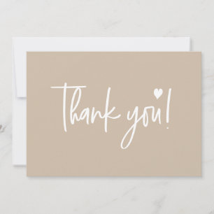 Carte De Remerciements Couple Baby Shower écriture moderne beige neutre