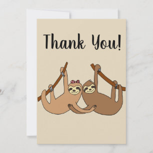 Carte De Remerciements Couple de paresseux