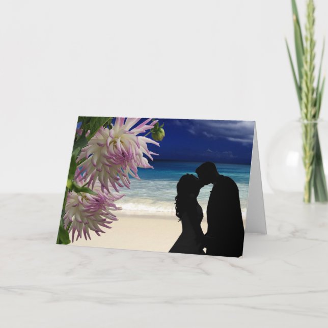 Carte De Remerciements Couple de plage tropicale (Devant)