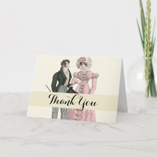 Carte De Remerciements Couple Mariage Antique 1823 Homme Femme Mode