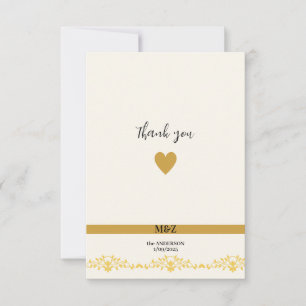 Carte De Remerciements Couple Monogramme mariage date décorative pensionn