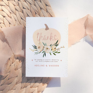 Carte De Remerciements Couples Citrouilles roses Baby shower Rose Gold Me