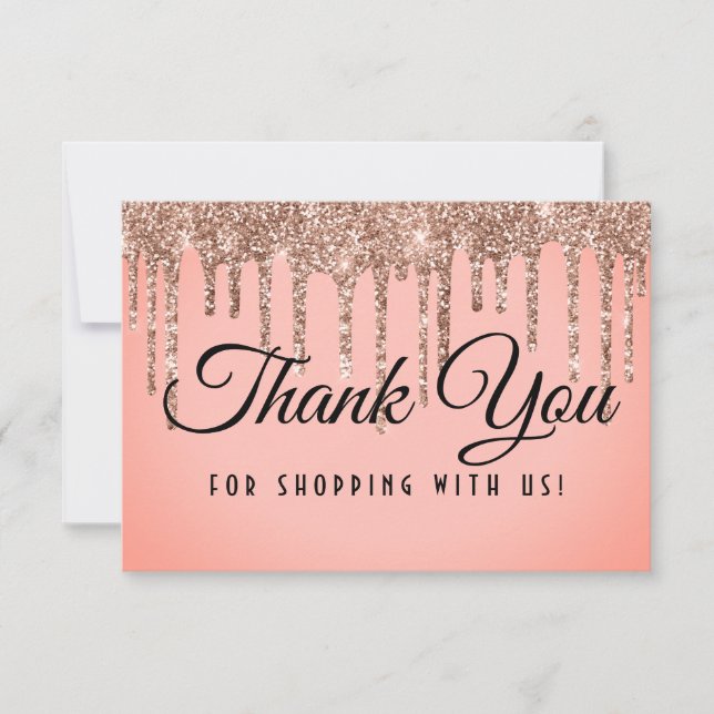 Carte De Remerciements Coupon Rose  Gold Parties scintillant de luxe (Devant)